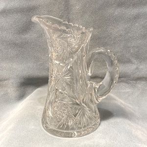 American Brilliant Crystal Water Pitcher with Saw Tooth edging